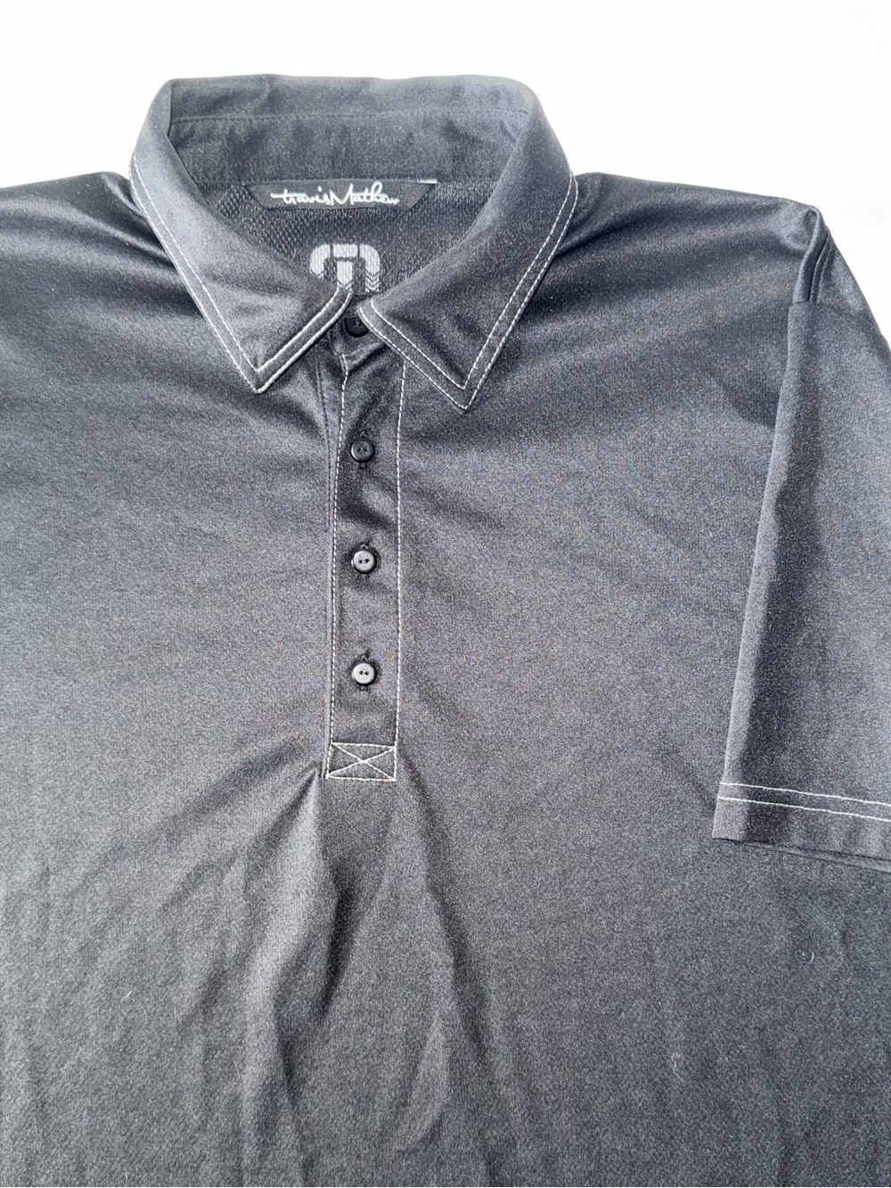 Travis Mathew Men's S Polo Shirt Black Golf Performance Stretch Mesh